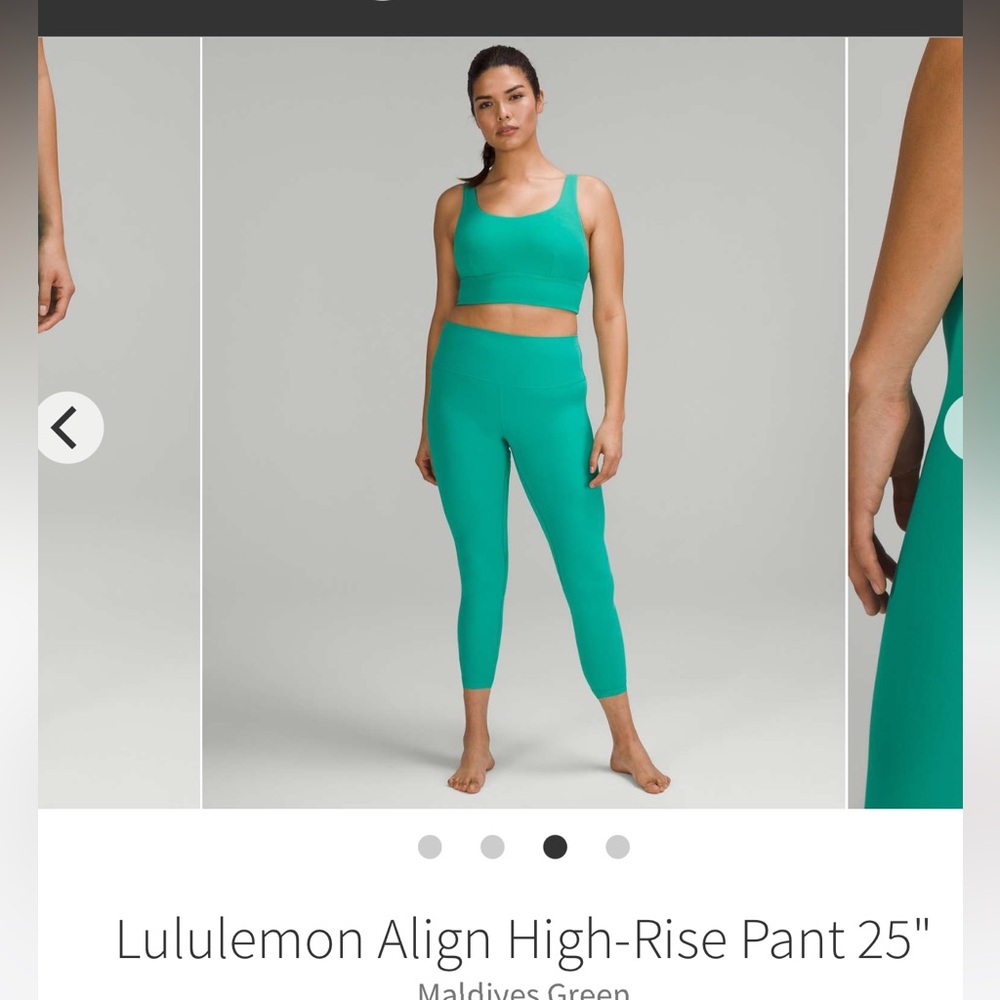 Lululemon align 25” size 4 Maldives green